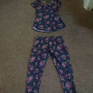 No Boundaries Black set w/polka dot & roses